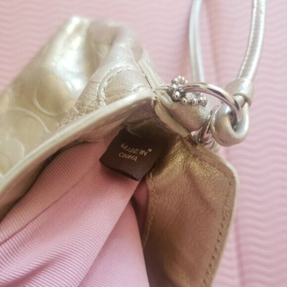 Coach Y2K Gold Leather Legacy Foldover Wristlet with Turn Lock Mini Bag - Picture 12 of 14